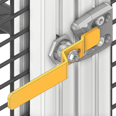 50-100-1 MODULAR SOLUTIONS HANDLE PART EGRESS SAFETY HANDLE WITH INTEGRATED CAM LATCH (-5 OFFSET) W/ SET SCREW
